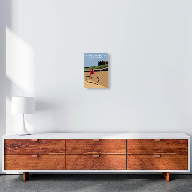 Marske-By-The-Sea North Yorkshire Travel Art Print by Richard O'Neill A4 Canvas