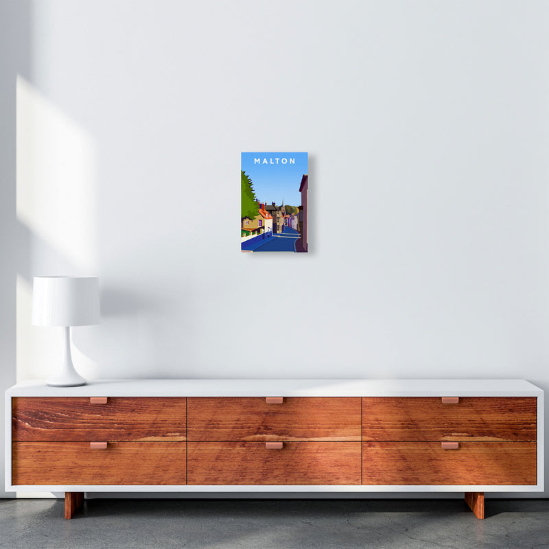 Malton Travel Art Print by Richard O'Neill, Framed Wall Art A4 Canvas