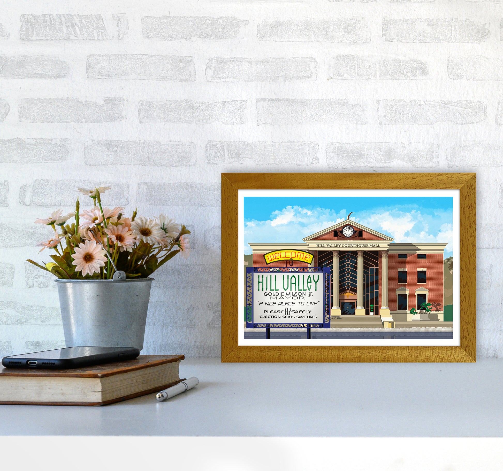 Hill Valley 2015 Revised Art Print by Richard O'Neill A4 Print Only