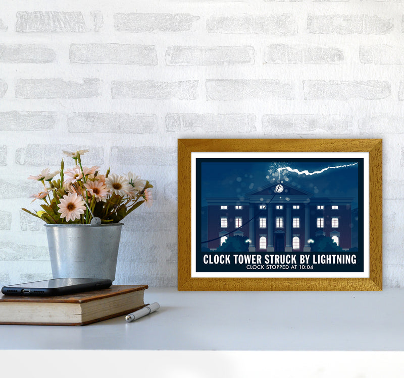 Clock Tower Struck By Lightning Art Print by Richard O'Neill A4 Print Only
