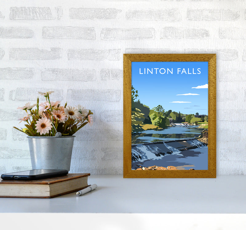 Linton Falls portrait Travel Art Print by Richard O'Neill A4 Print Only