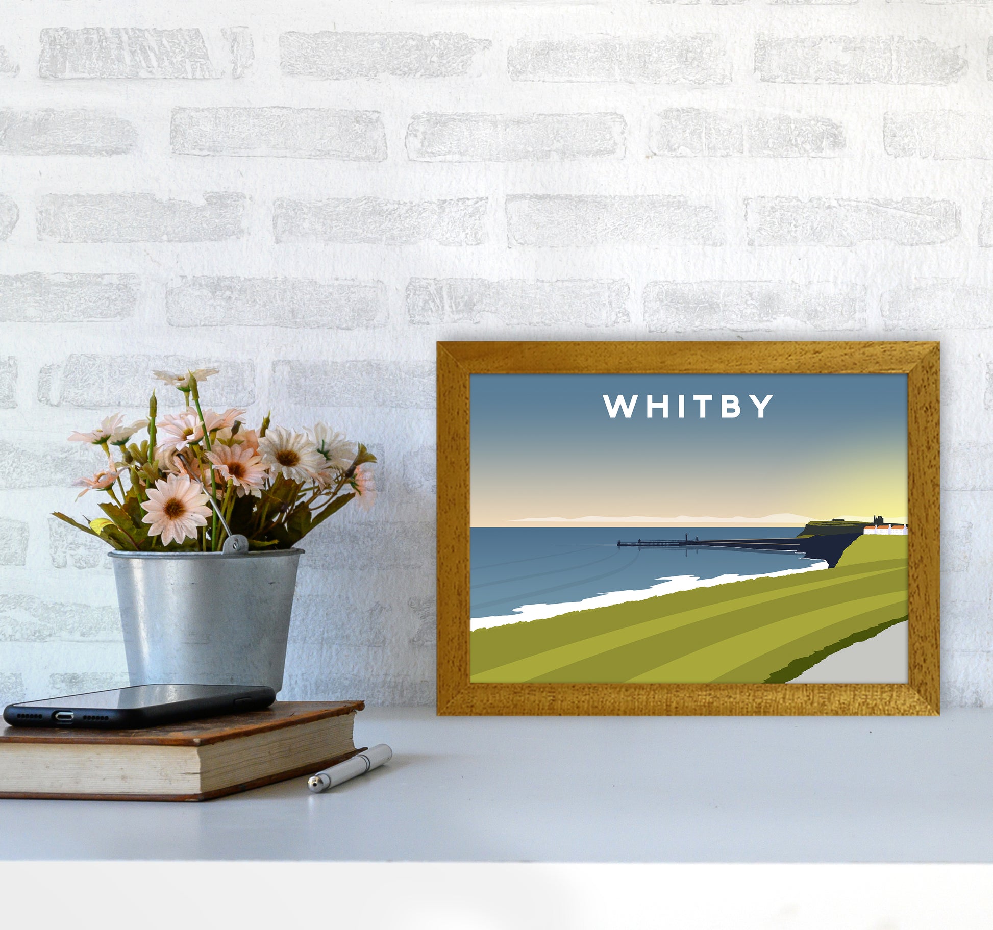 Whitby 5 Travel Art Print by Richard O'Neill A4 Print Only