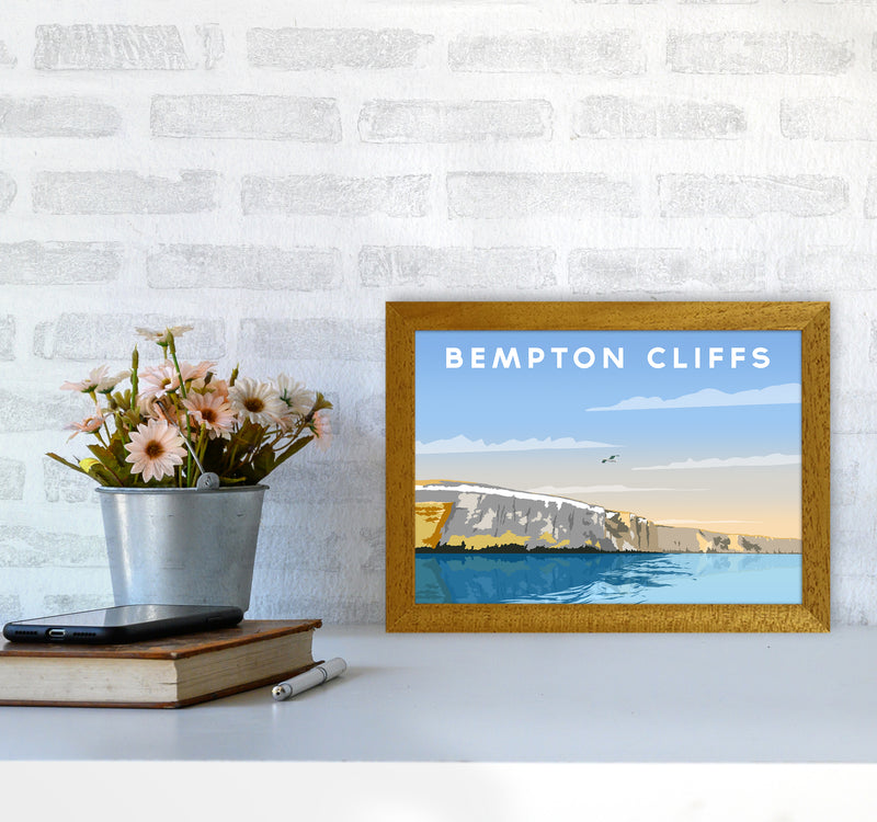 Bempton Cliffs Travel Art Print by Richard O'Neill A4 Print Only
