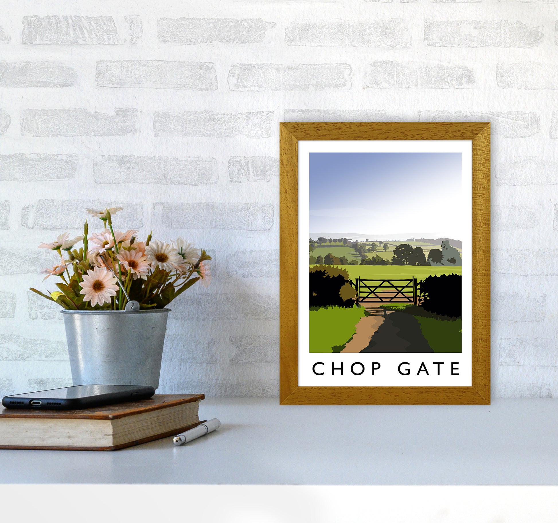 Chop Gate portrait Travel Art Print by Richard O'Neill A4 Print Only
