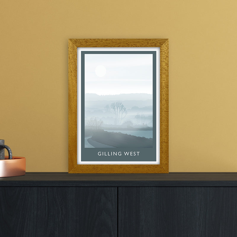 Gilling West (Winter) Portrait Travel Art Print by Richard O'Neill A4 Print Only