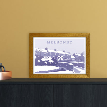 Melsonby (Snow) Travel Art Print by Richard O'Neill A4 Print Only