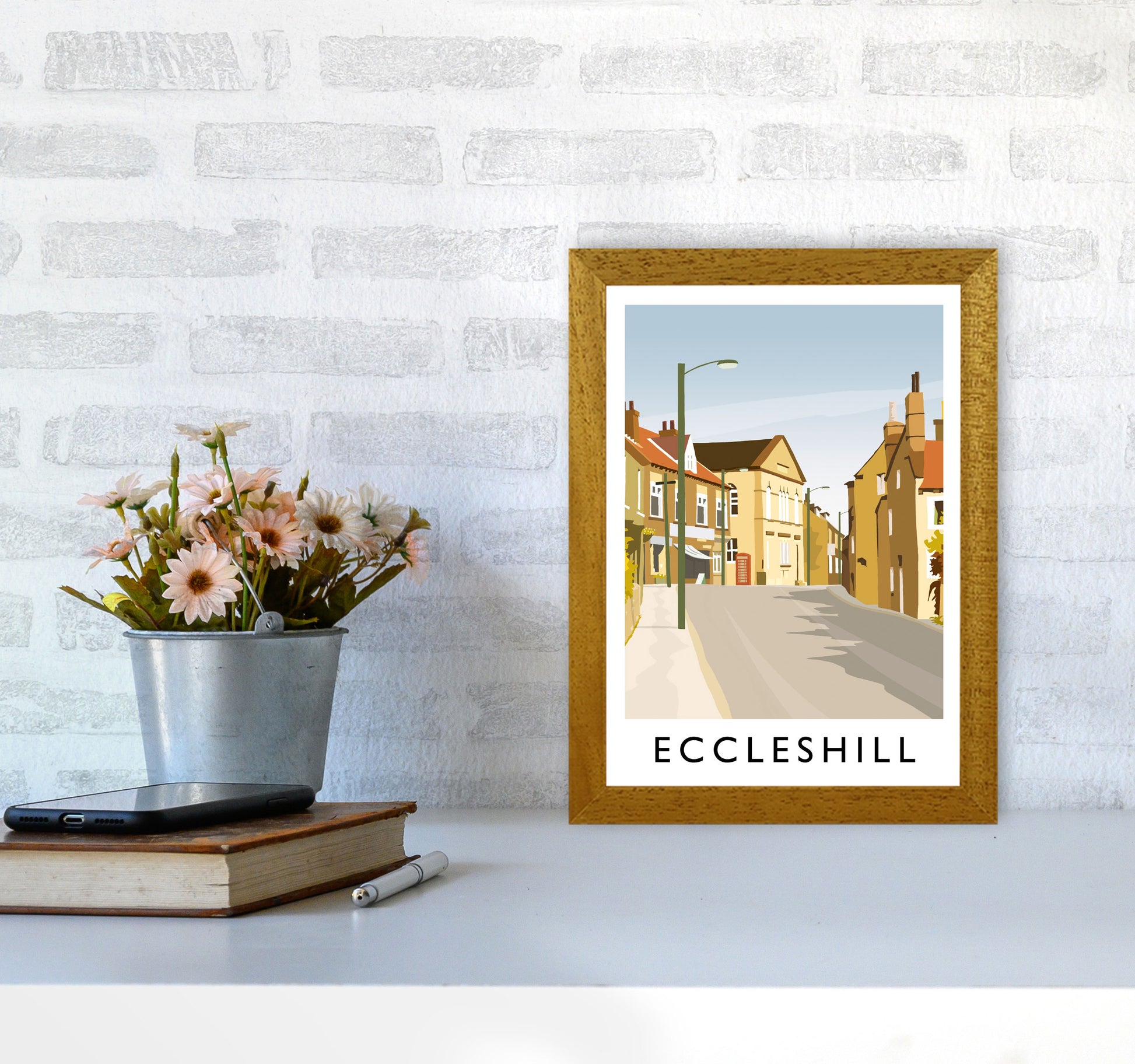 Eccleshill portrait Travel Art Print by Richard O'Neill A4 Print Only