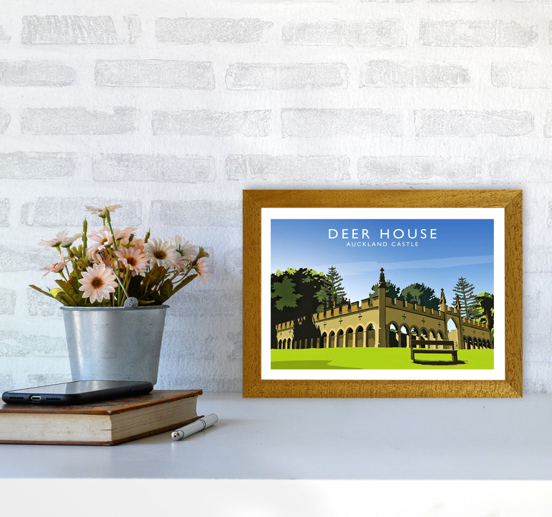 Deer House Travel Art Print by Richard O'Neill A4 Print Only