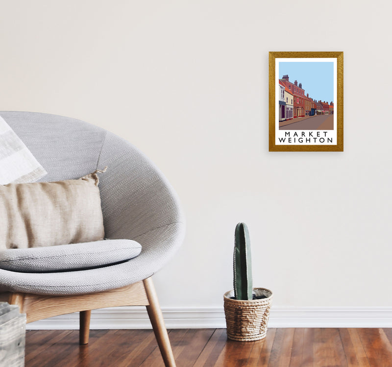 Market Weighton by Richard O'Neill Yorkshire Art Print, Vintage Travel Poster A4 Print Only