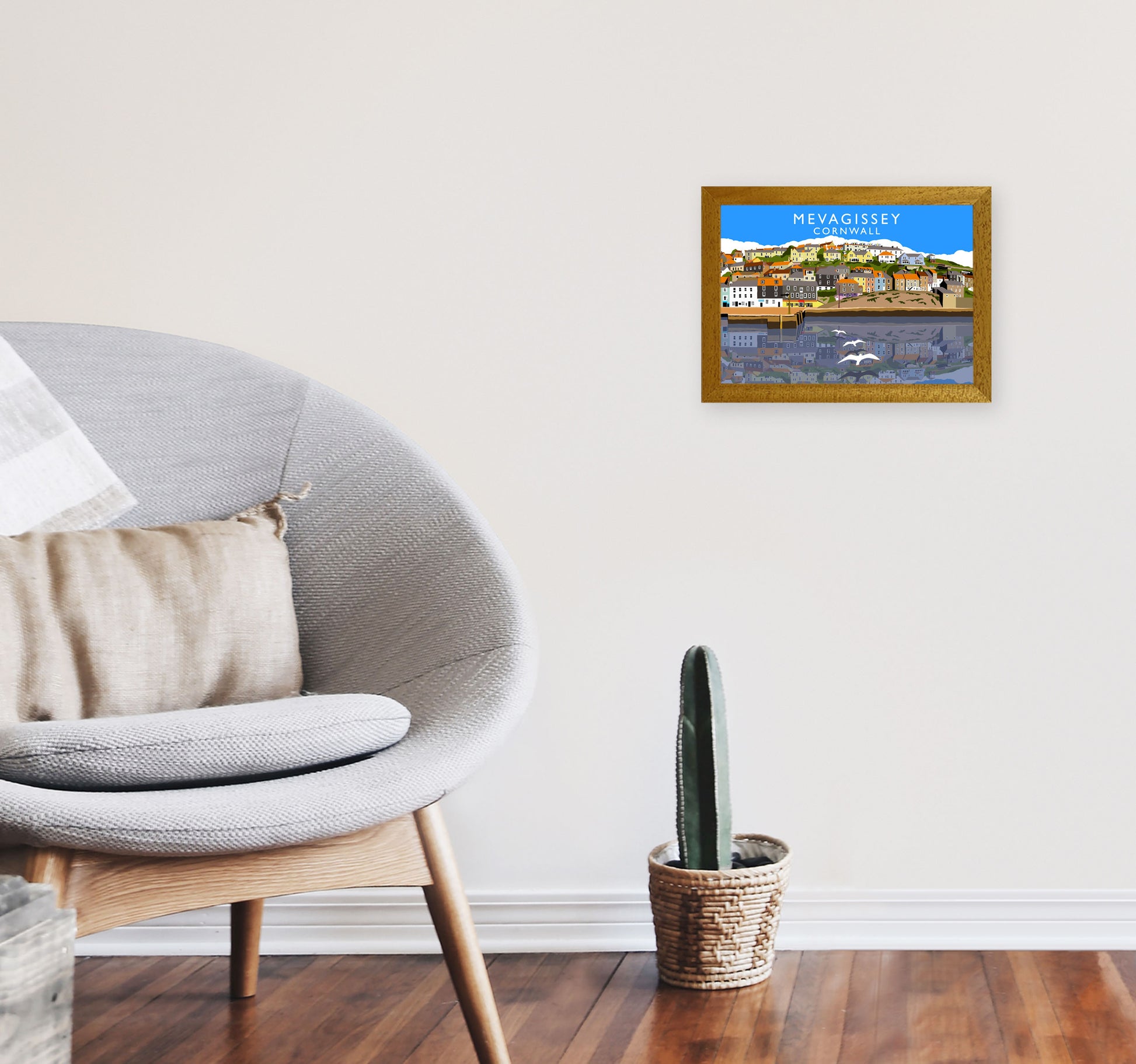 Mevagissey Cornwall Framed Digital Art Print by Richard O'Neill A4 Print Only