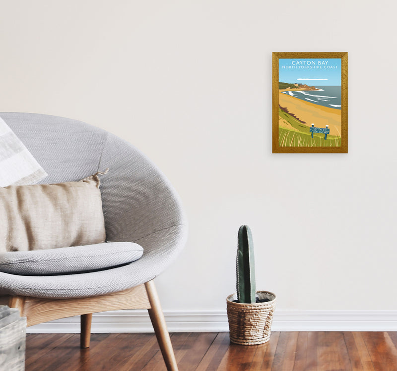 Cayton Bay North Yorkshire Coast Framed Digital Art Print by Richard O'Neill A4 Print Only
