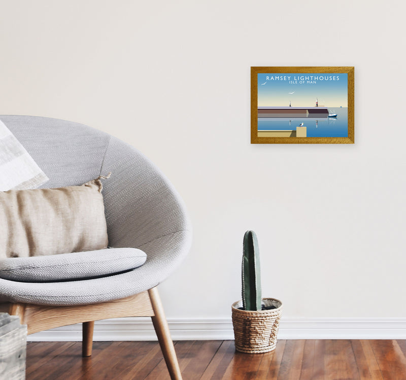 Ramsey Lighthouses Isle of Man Art Print by Richard O'Neill A4 Print Only