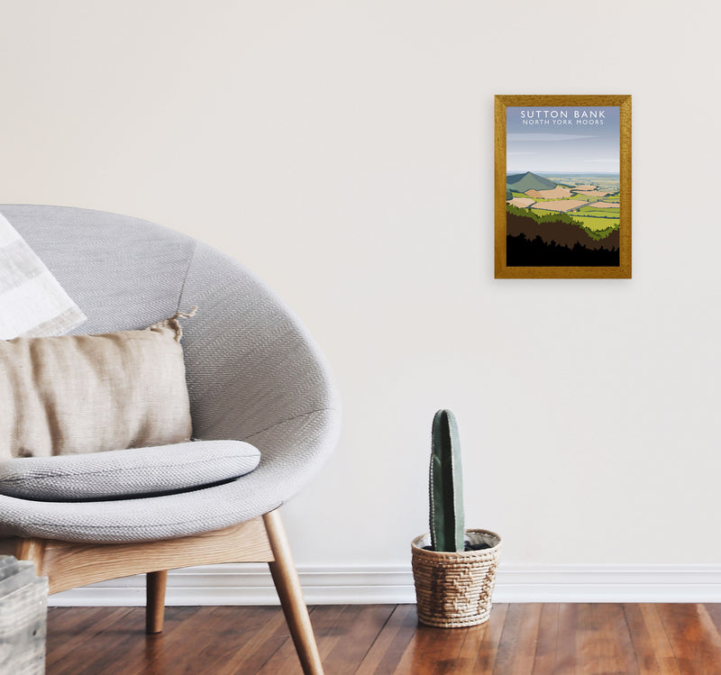 Sutton Bank (Portrait) by Richard O'Neill Yorkshire Art Print, Travel Poster A4 Print Only