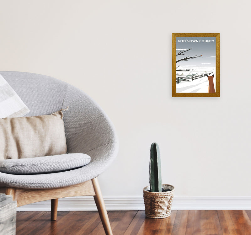 Gods Own County Snow Portrait by Richard O'Neill A4 Print Only