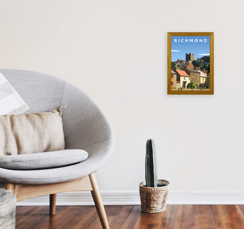 Richmond Travel Art Print by Richard O'Neill, Framed Wall Art A4 Print Only