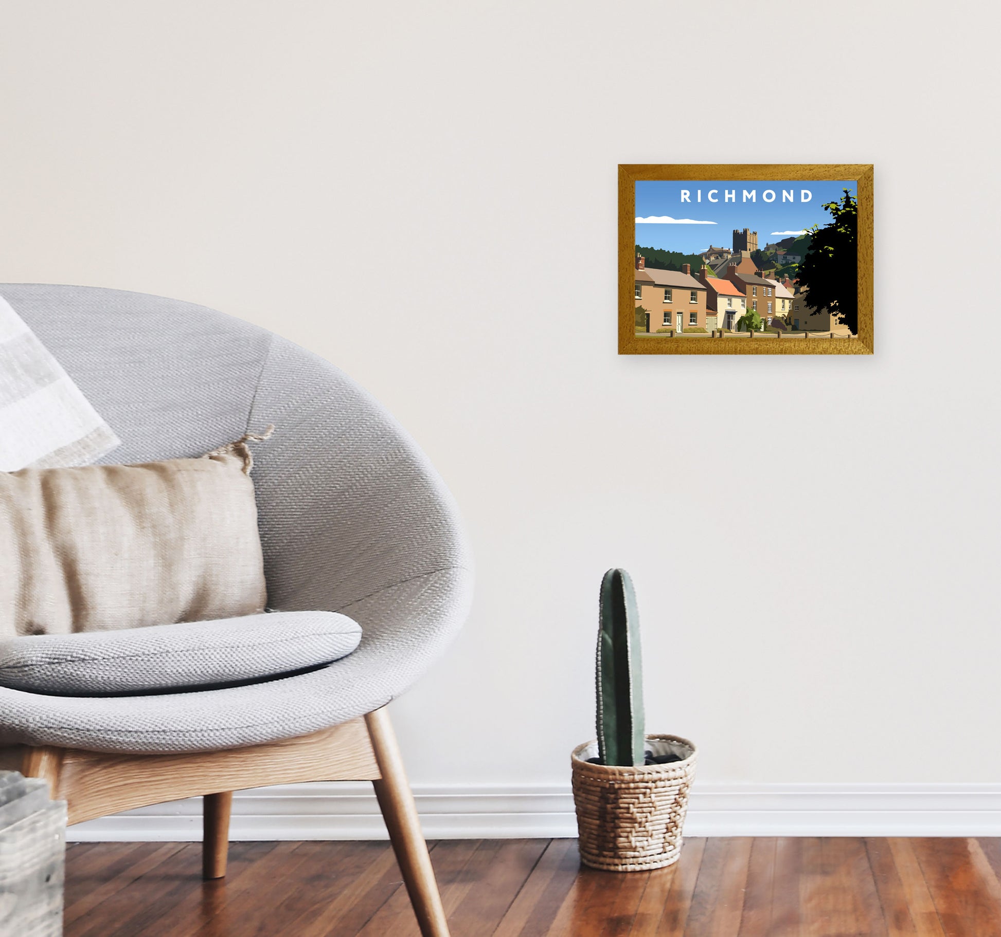 Richmond Travel Art Print by Richard O'Neill, Framed Wall Art A4 Print Only