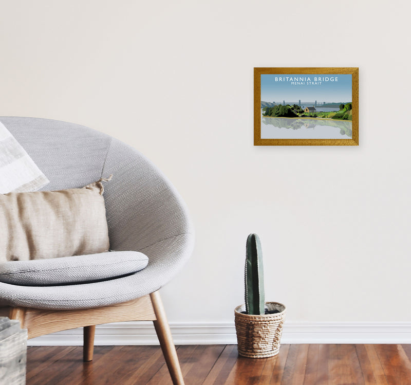Britannia Bridge Art Print by Richard O'Neill A4 Print Only