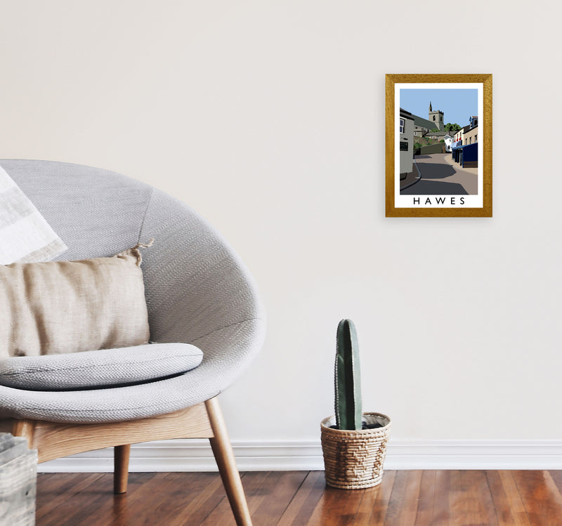 Hawes Travel Art Print by Richard O'Neill, Framed Wall Art A4 Print Only
