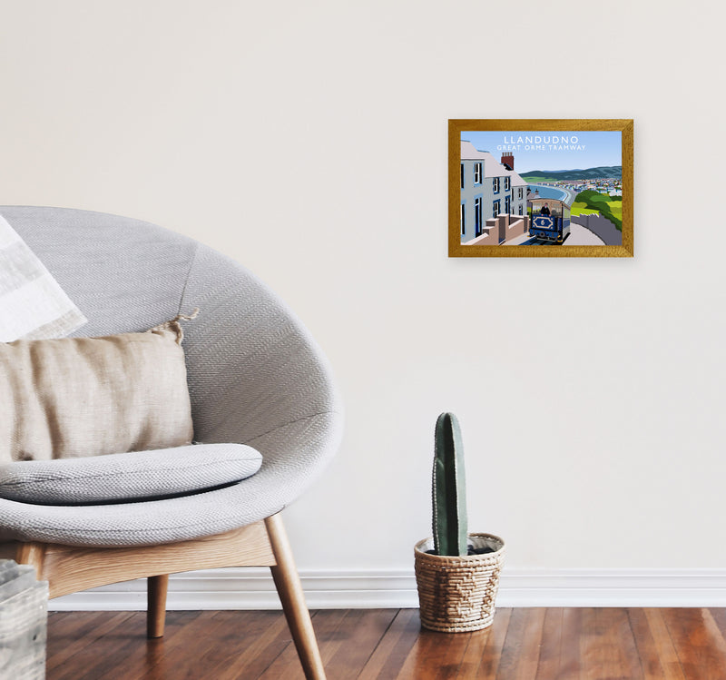 Llandudno Great Orme Tramway Travel Art Print by Richard O'Neill A4 Print Only
