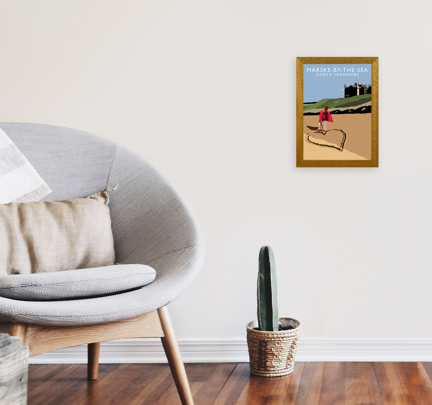 Marske-By-The-Sea North Yorkshire Travel Art Print by Richard O'Neill A4 Print Only