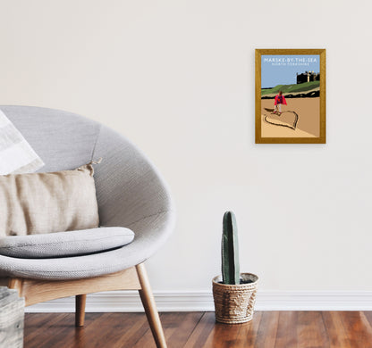 Marske-By-The-Sea North Yorkshire Travel Art Print by Richard O'Neill A4 Print Only