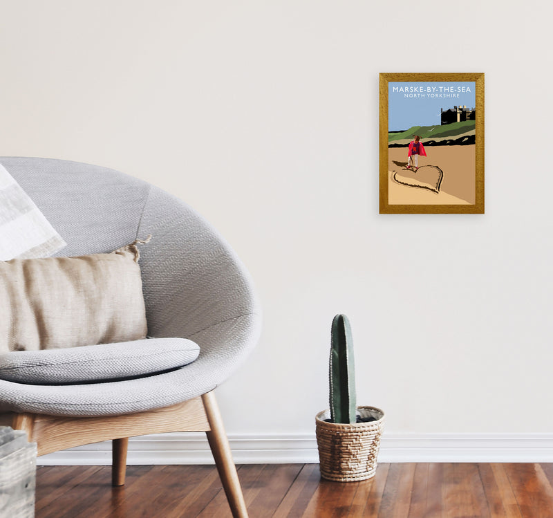 Marske-By-The-Sea North Yorkshire Travel Art Print by Richard O'Neill A4 Print Only