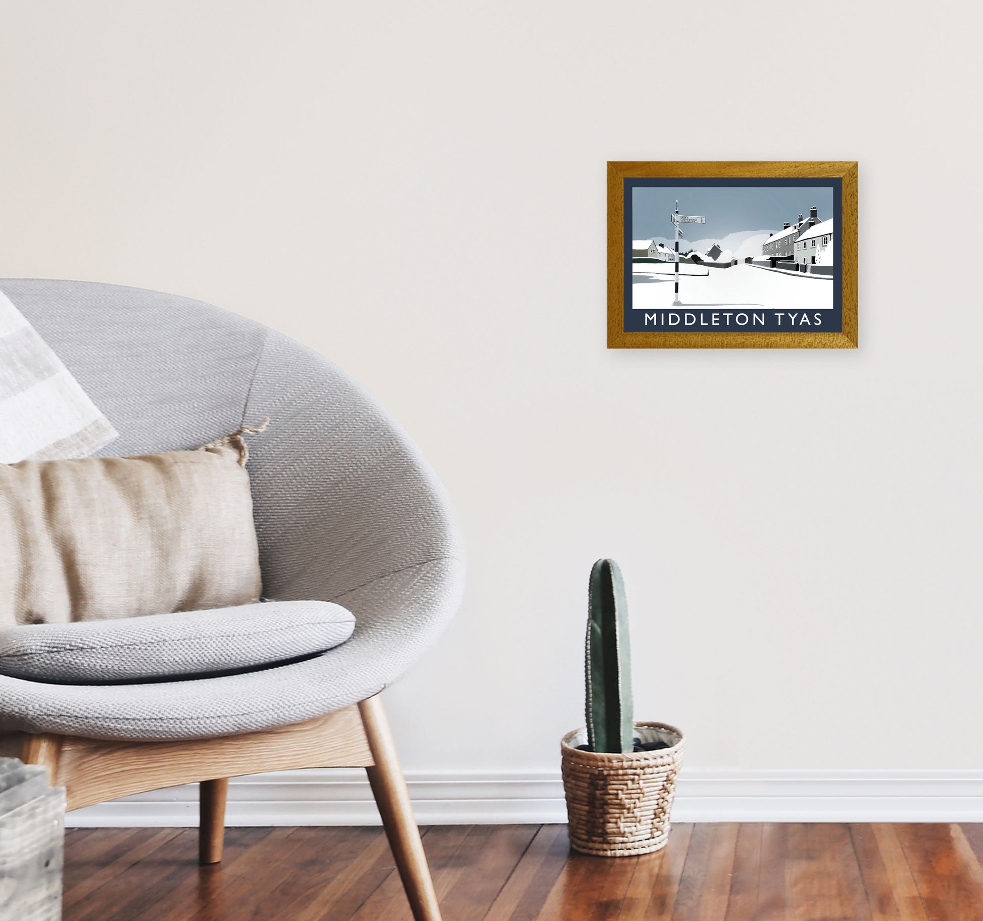 Middleton Tyas Travel Art Print by Richard O'Neill, Framed Wall Art A4 Print Only