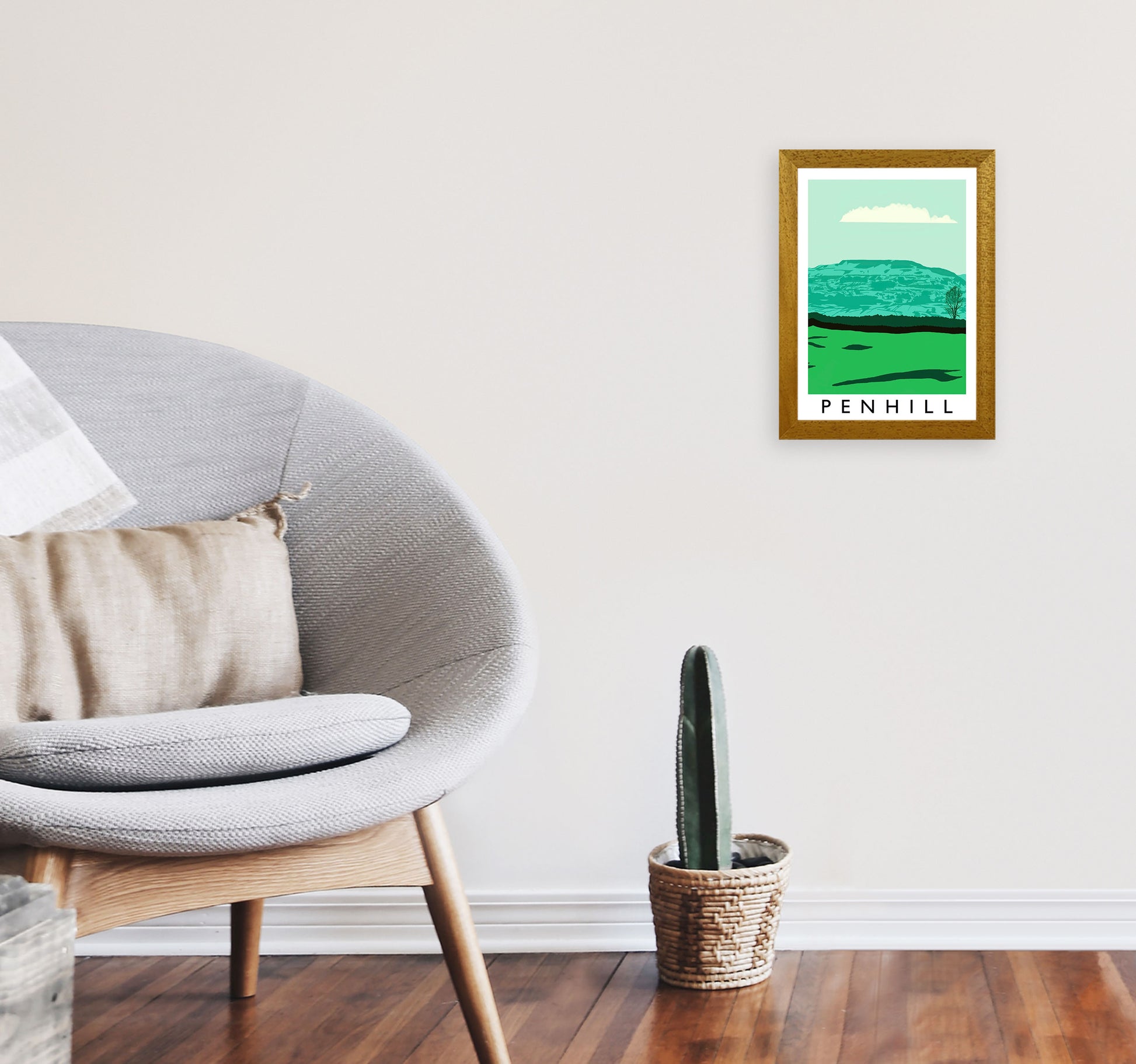 Penhill Digital Art Print by Richard O'Neill, Framed Wall Art A4 Print Only