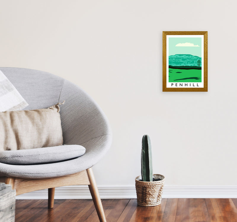 Penhill Digital Art Print by Richard O'Neill, Framed Wall Art A4 Print Only