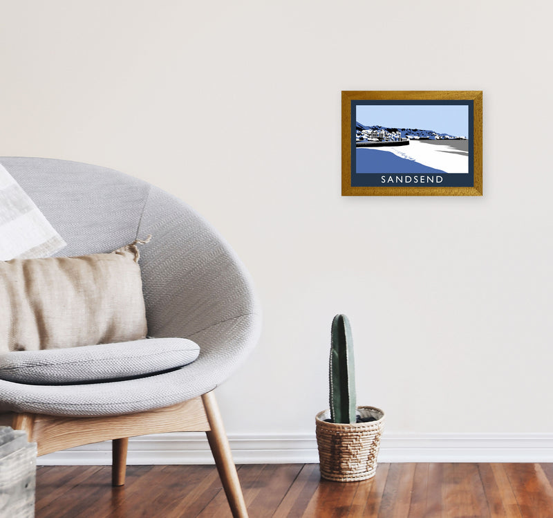Sandsend Travel Art Print by Richard O'Neill, Framed Wall Art A4 Print Only