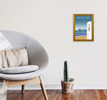 Seaton Carew North East Coast Travel Art Print by Richard O'Neill A4 Print Only