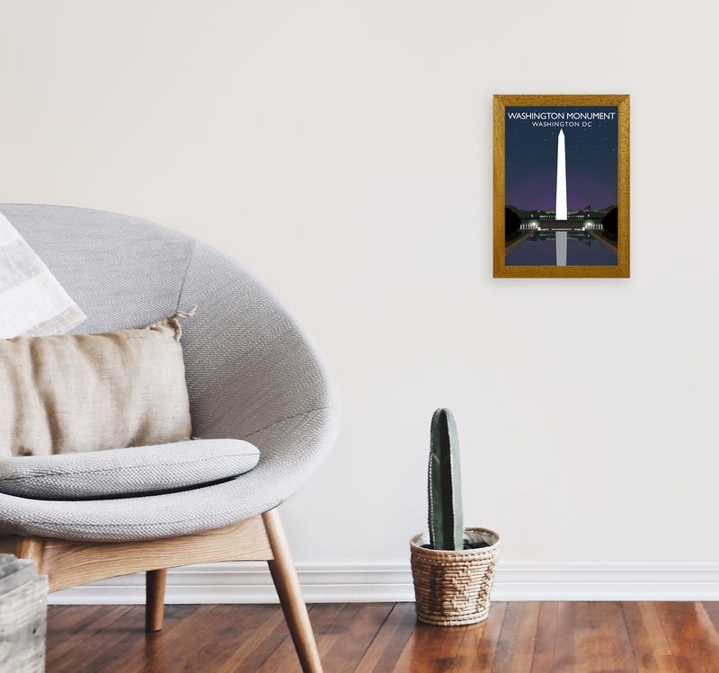 Washington Monument Washington DC Travel Art Print by Richard O'Neill A4 Print Only