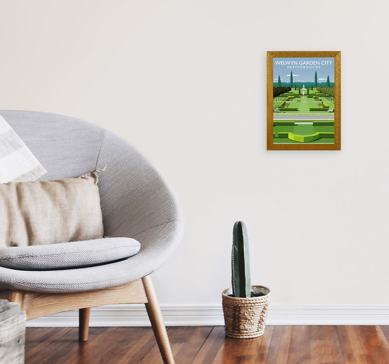 Welwyn Garden City Hertfordshire Travel Art Print by Richard O'Neill A4 Print Only