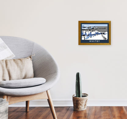 Whitby Travel Art Print by Richard O'Neill, Framed Wall Art A4 Print Only