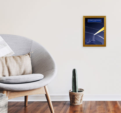 St Mary's Lighthouse Whitley Bay Framed Art Print by Richard O'Neill A4 Print Only