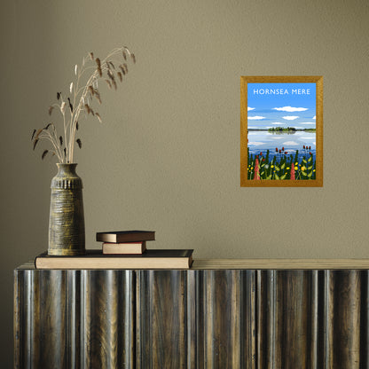 Hornsea Mere portrait by Richard O'Neill A4 Oak Frame