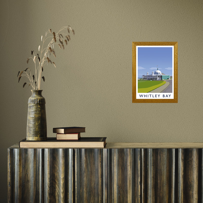 Whitley Bay portrait by Richard O'Neill A4 Oak Frame