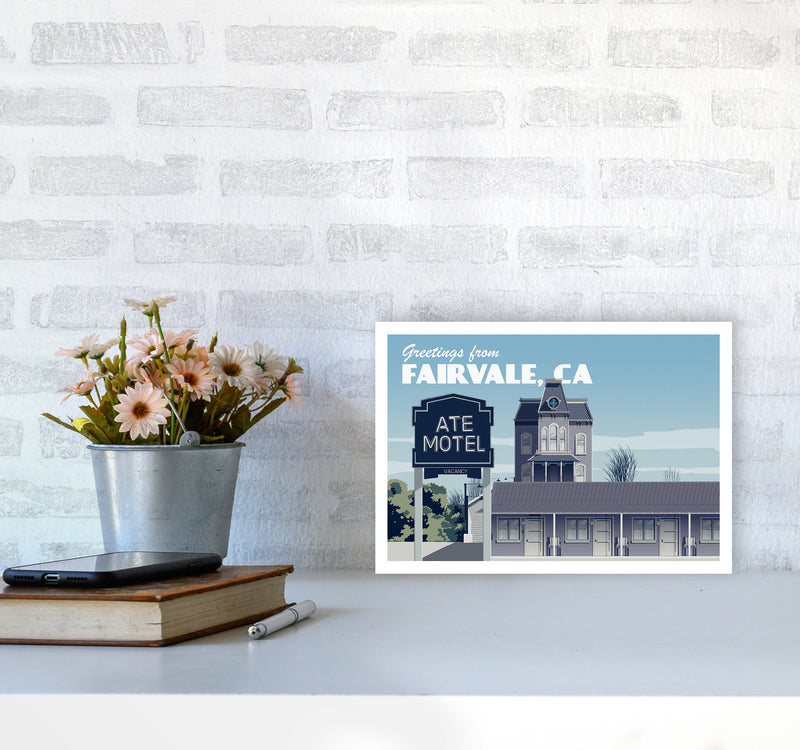 Bates Motel Day Art Print by Richard O'Neill A4 Black Frame