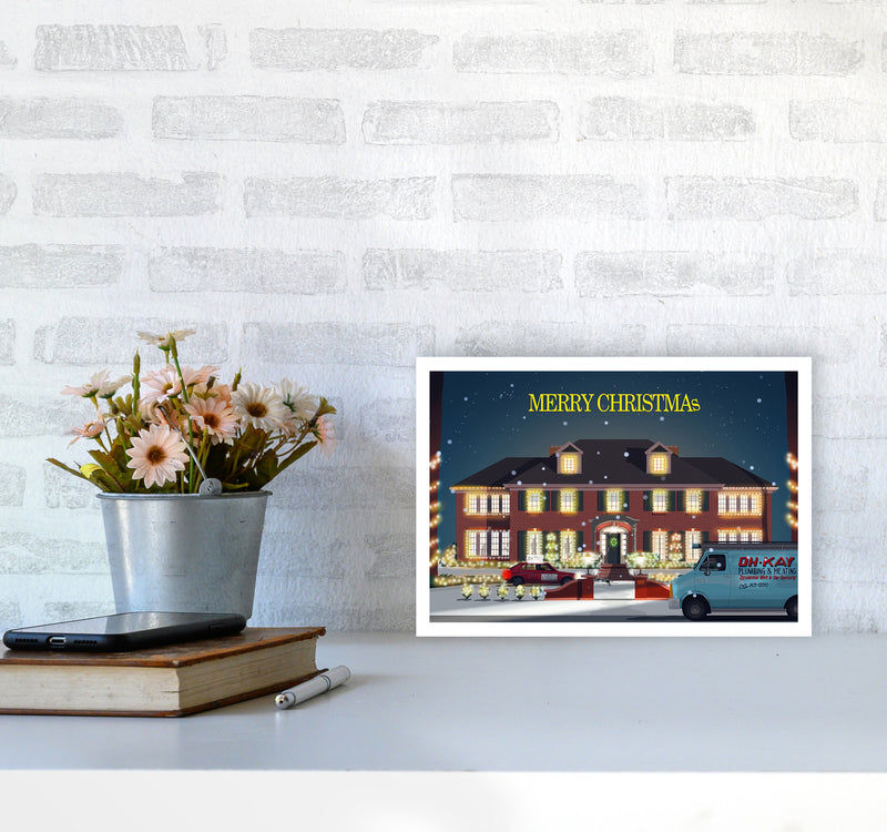 Home Alone Art Print by Richard O'Neill A4 Black Frame