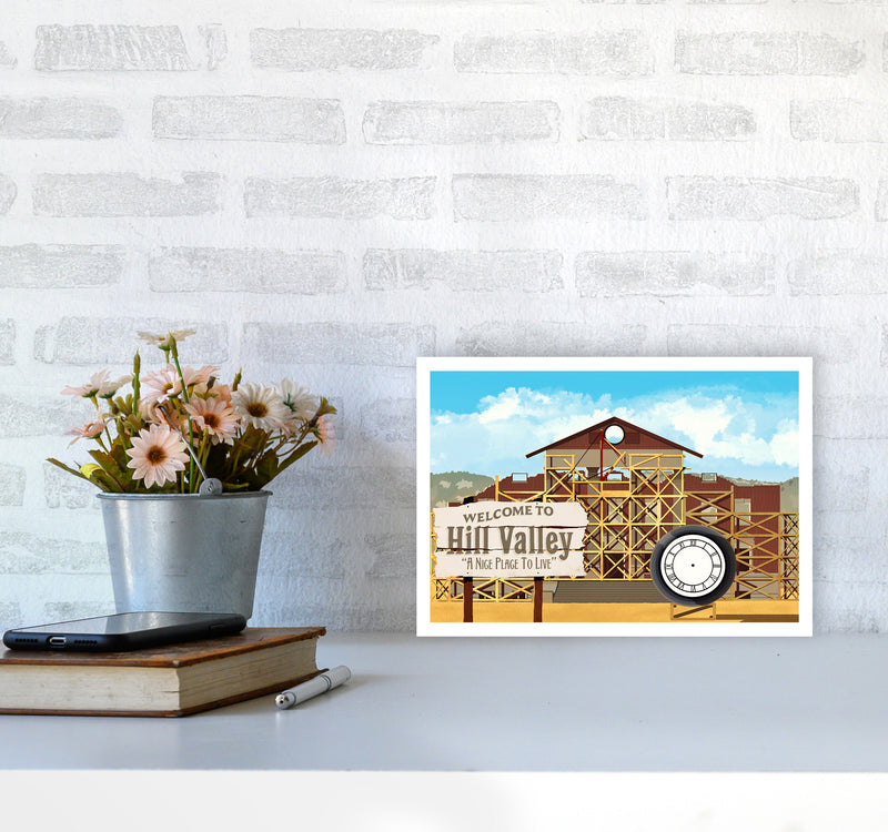 Hill Valley 1885 Art Print by Richard O'Neill A4 Black Frame