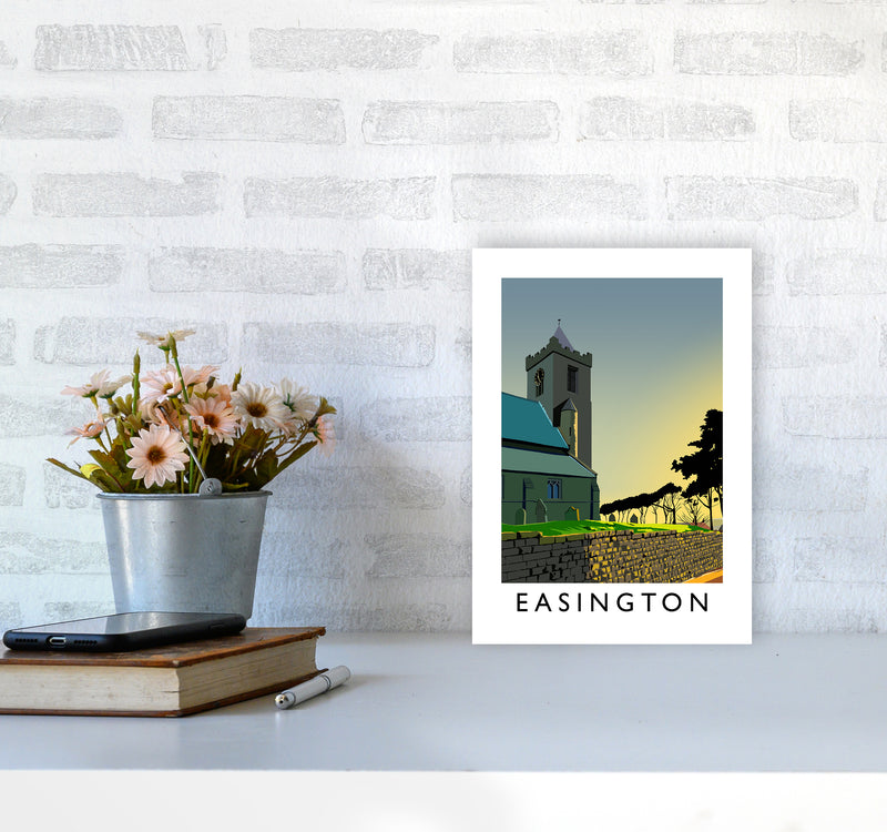 Easington Portrait Art Print by Richard O'Neill A4 Black Frame