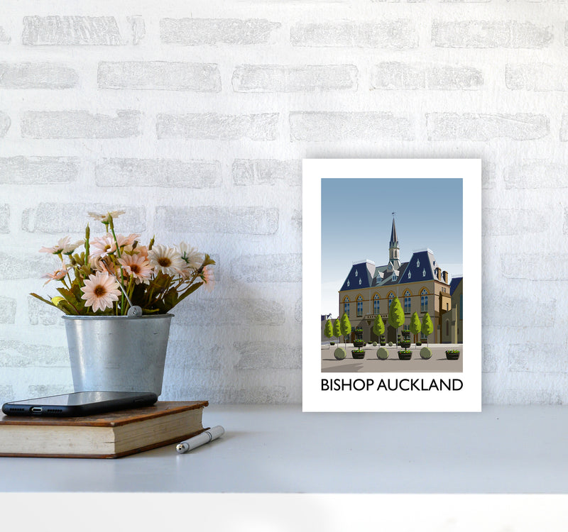 Bishop Auckland Portrait Art Print by Richard O'Neill A4 Black Frame