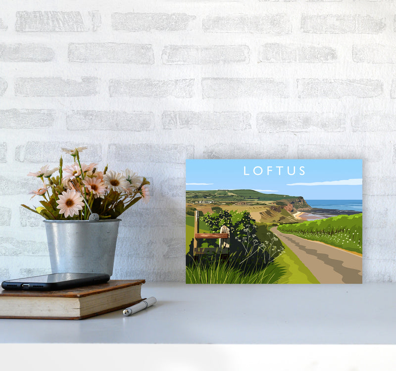 Loftus Travel Art Print by Richard O'Neill A4 Black Frame