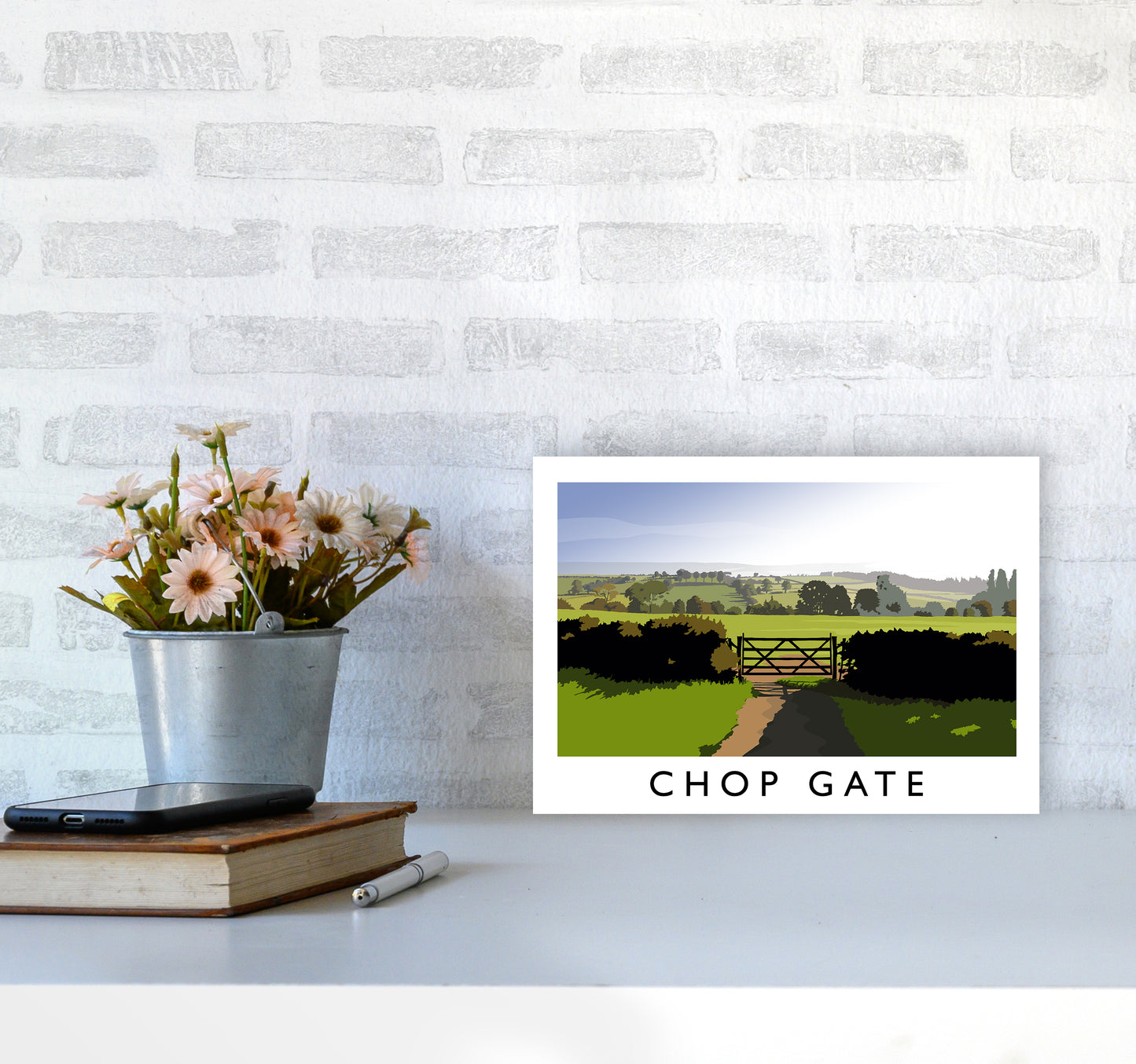 Chop Gate Travel Art Print by Richard O'Neill A4 Black Frame