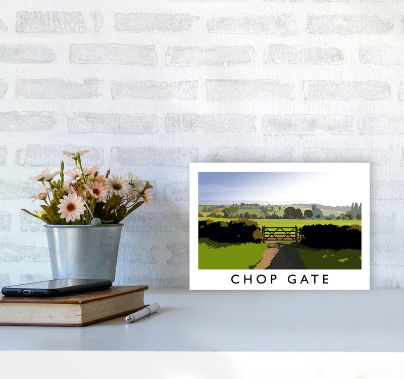 Chop Gate Travel Art Print by Richard O'Neill A4 Black Frame