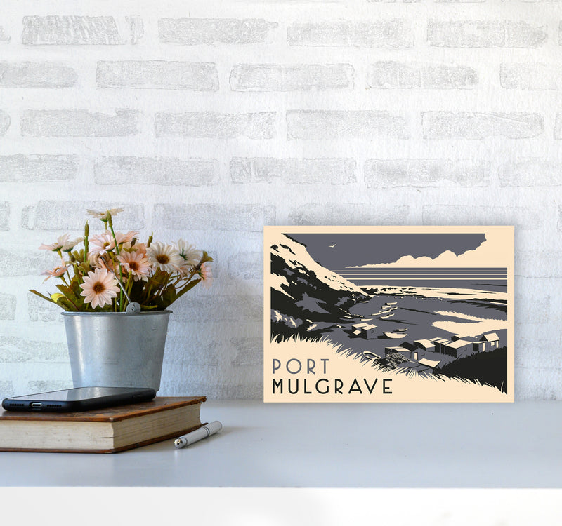 Port Mulgrave Travel Art Print by Richard O'Neill A4 Black Frame