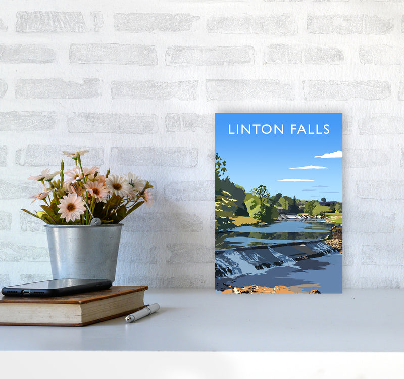 Linton Falls portrait Travel Art Print by Richard O'Neill A4 Black Frame