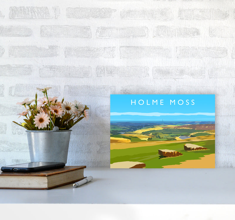 Holme Moss Travel Art Print by Richard O'Neill A4 Black Frame