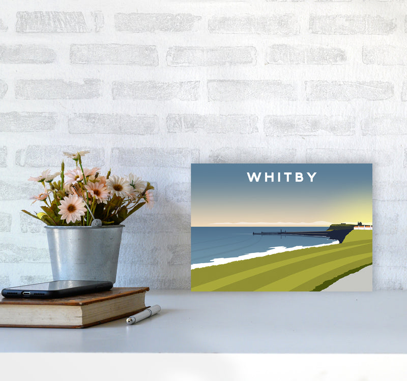 Whitby 5 Travel Art Print by Richard O'Neill A4 Black Frame