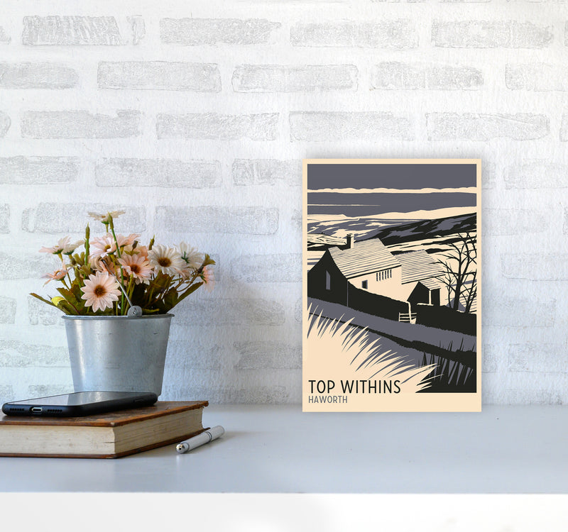 Top Withins portrait Travel Art Print by Richard O'Neill A4 Black Frame